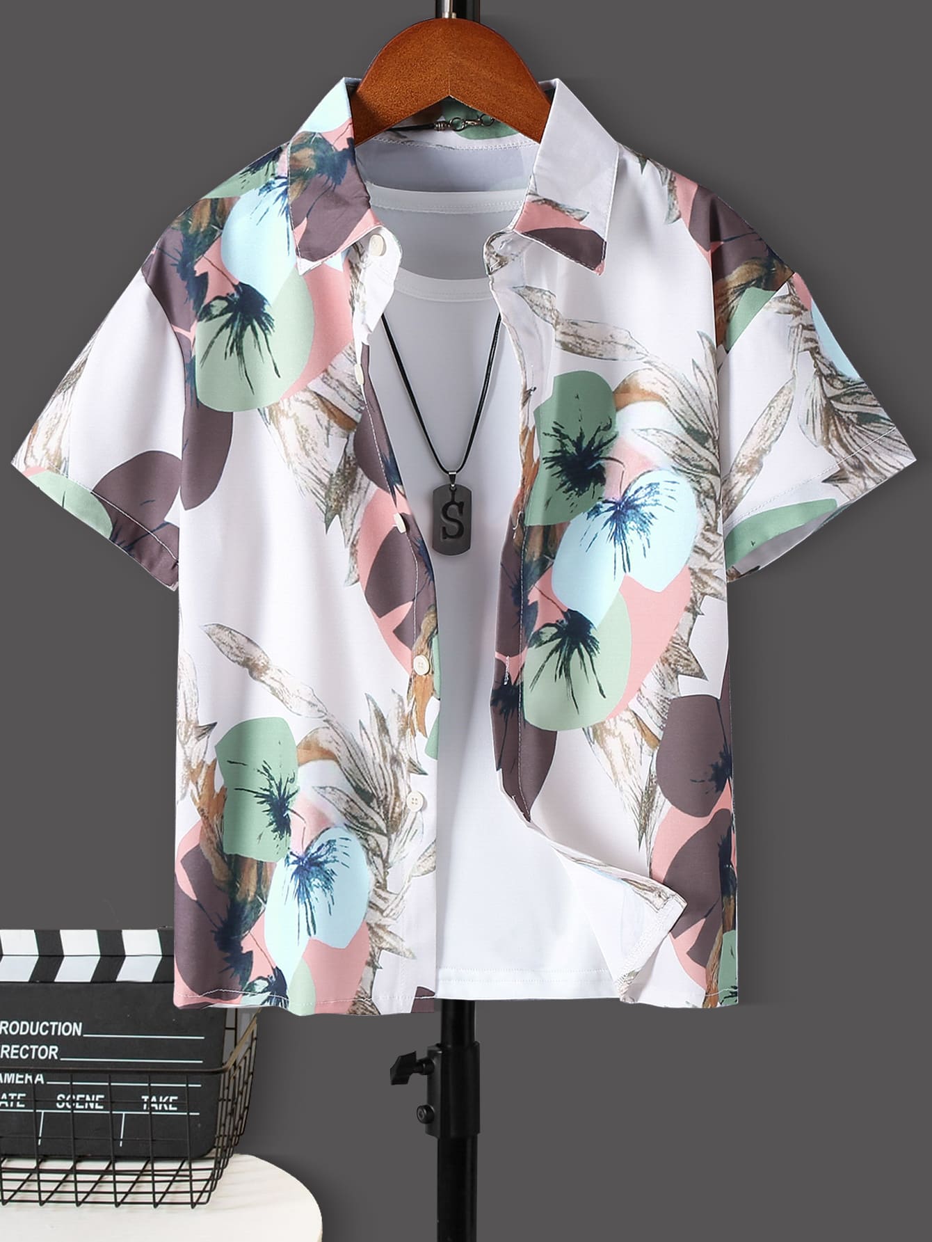 Boys Tropical Print Shirt Without Tee - Multicolor - View 1