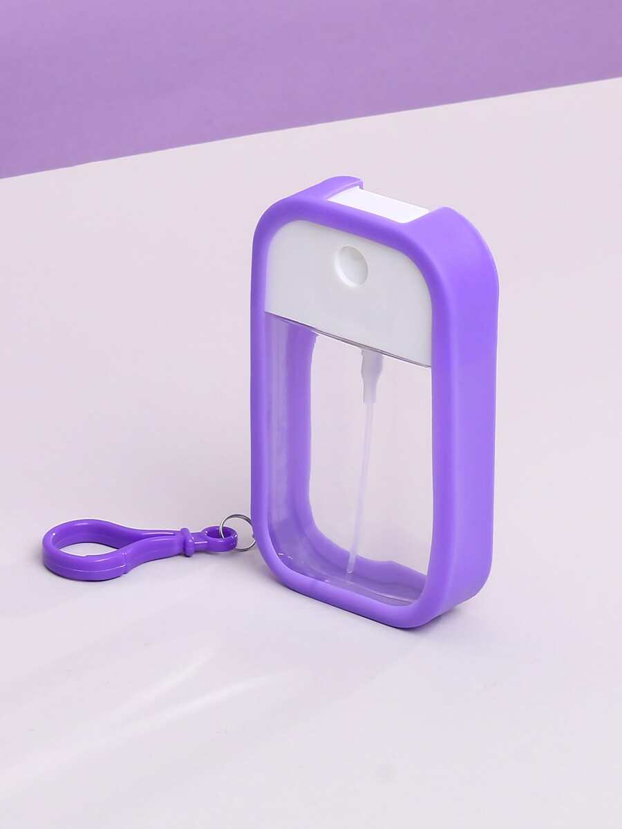 1入組50毫升紫色便攜式可再填充化妝品香水瓶帶矽膠套，保濕噴霧盒，旅行洗手液噴霧空瓶，可重複使用洗手液