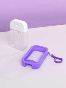 1入組50毫升紫色便攜式可再填充化妝品香水瓶帶矽膠套，保濕噴霧盒，旅行洗手液噴霧空瓶，可重複使用洗手液