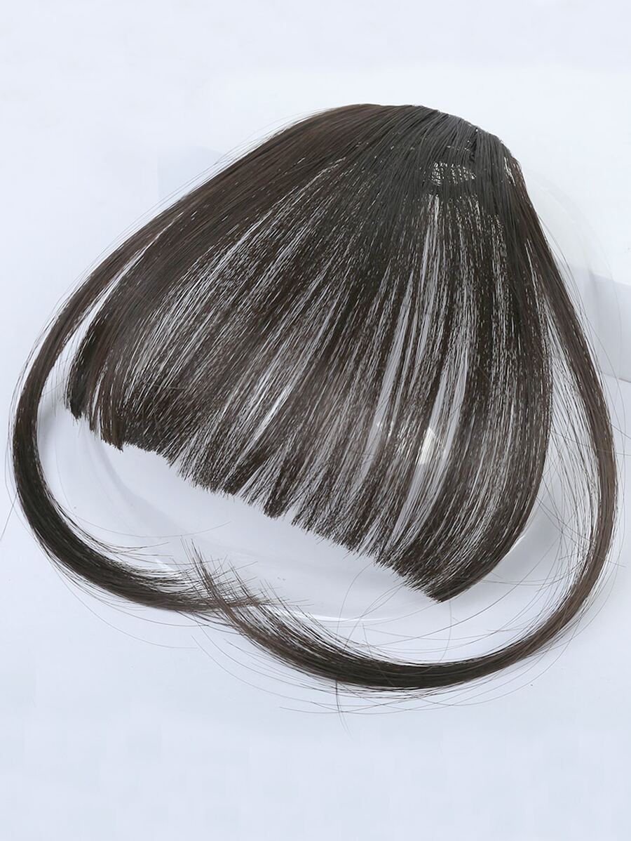 自然直合成纖維頭髮劉海 - 黑色 - 查看 1