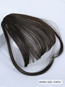 自然直合成纖維頭髮劉海 - 黑色 - 查看 2