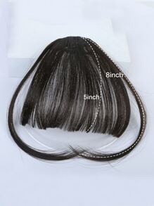 自然直合成纖維頭髮劉海 - 黑色 - 查看 3