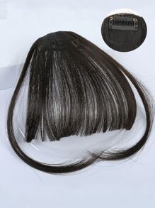 自然直合成纖維頭髮劉海 - 黑色 - 查看 5
