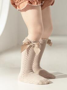 1 đôi Vớ trang trí nơ cho bé - Màu Khaki - Xem 1