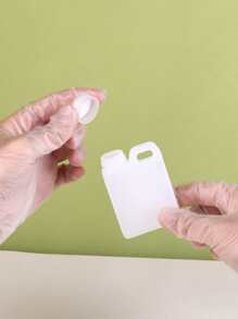 80毫升白色空方壺形狀旅行分裝瓶乳液液體 - 白色 - 查看 3