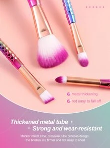 4pcs Fish-Tail Soft Hair Makeup Brush Set, Minimalist & Practical Multi-Function,Brush Set,Makeup Brush Kit,Make Up Brush Set,Make Up Set Complete,Makeup Brush Set,Complete Makeup Kit,Brush Kit,Brushes Makeup Set,Makeup Gift Set,Set - Multicolor - View 5