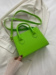 Túi đeo chéo Nữ màu trơn Có thể điều chỉnh được Đôi tay cầm Mốt - màu xanh lá - Xem 1