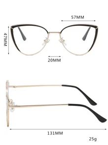 Cat Eye Eyeglasses - Black - View 3