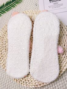Cartoon Ear & Pom Pom Decor Invisible Socks - Multicolor - View 2