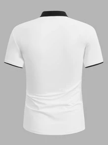 Manfinity Men Contrast Trim Polo Shirt