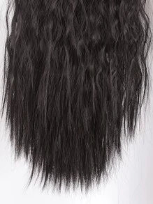 Medium Curly Ponytail Synthetic Hair Extension - Black - View 5