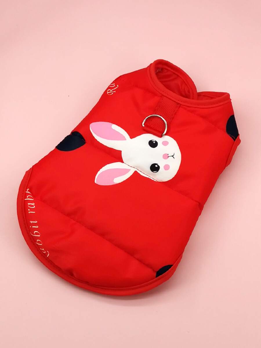 Chaleco de mascota ropa con con diseño de dibujos animados , rojo color - Multicolor - Ver 1