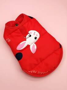 Chaleco de mascota ropa con con diseño de dibujos animados , rojo color - Multicolor - Ver 4