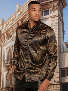 Manfinity AFTRDRK Men Paisley Print Shirt - Black - View 3