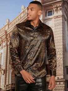 Manfinity AFTRDRK Men Paisley Print Shirt - Black - View 6