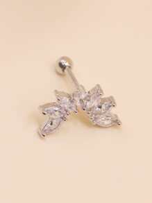 1 bông tai trang trí bằng đá khối Zirconia - Bạc - Xem 6