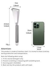 1pc Stainless Steel Fruit Slicer - Silver - View 2