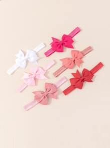 6pcs Baby Bow Decor Hair Band - Multicolor - View 1