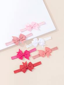6pcs Baby Bow Decor Hair Band - Multicolor - View 3