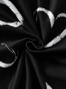 Toddler Girls Heart Print Joggers - Black - View 3