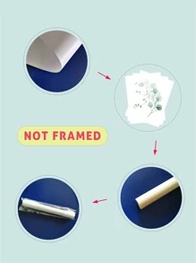 3 piezas Láminas decorativas sin marco con patrón de planta - Multicolor - Ver 3