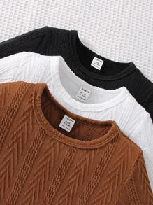 Bebé 3 piezas Camiseta unicolor de cuello redondo - Multicolor - Ver 5