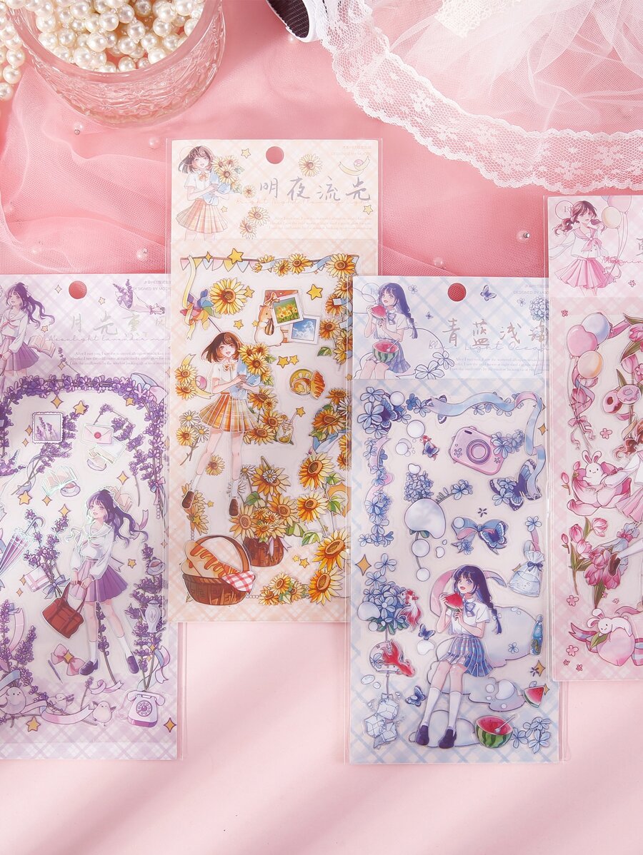 2pcs Cartoon Graphic Random Sticker - Multicolor - View 1