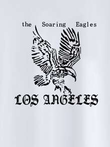 Manfinity Men Eagle & Letter Graphic Tee - White - View 3