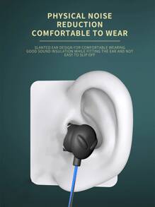 1pc Two Tone Wired In-ear Headphone - Black - View 7