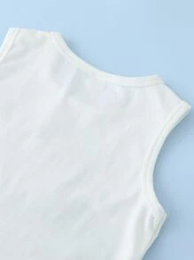 小男童字母和恐龍印花背心上衣和短褲