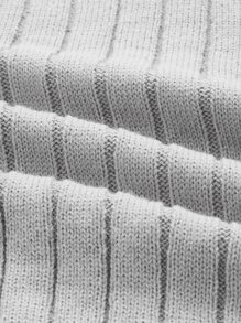 GENTILAND Men Turtleneck Ribbed Knit Jumper - Light Grey - View 4