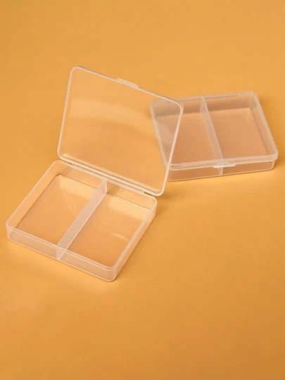 1入組塑膠收納盒透明2格收納盒
