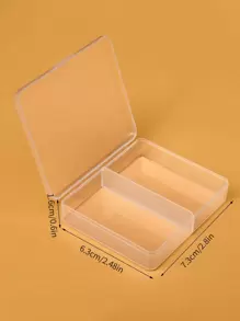 1pc Plastic Storage Box Clear 2 Grids Storage Box