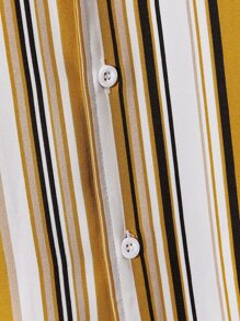 Manfinity NXTstreet Men Striped Shirt & Drawstring Waist Shorts - Multicolor - View 5