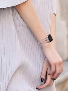 Rhinestone Embellished Band Tương thích với Apple Watch - Hoa hồng vàng - Xem 6