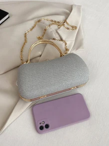 Túi xách nữ buổi tối Pha lê kim cương long lanh màu trơn Hấp dẫn - Bạc - Xem 4