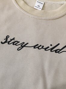 Boys Slogan Graphic Sweatshirt - Apricot - View 5