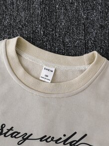 Boys Slogan Graphic Sweatshirt - Apricot - View 6