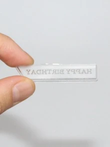 1pc Slogan Graphic Silicone Stamp - Clear - View 3