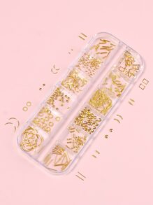 1 caja 3d con diseño geométrico Decoración de uñas - Dorado - Ver 4