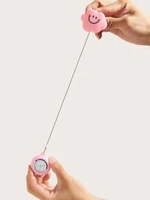 1pc Pink Cloud Shaped Nurse Watch With Easy Pull Clasp, Stretchable