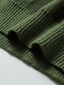 Manfinity EZcore 男士图案毛衣，秋冬款，长袖上衣 - 軍綠色 - 查看 4