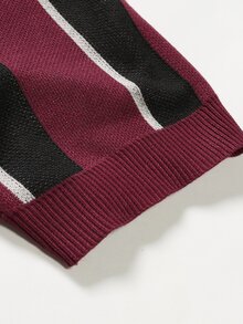 Manfinity Hombres Top de punto de rayas de cuello polo - Multicolor - Ver 6