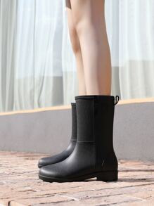 Stitch Detail Rain Boots - Black - View 3