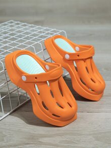 Guốc Trẻ em màu trơn - trái cam - Xem 2