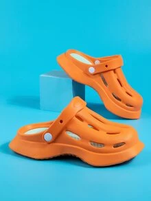 Guốc Trẻ em màu trơn - trái cam - Xem 3