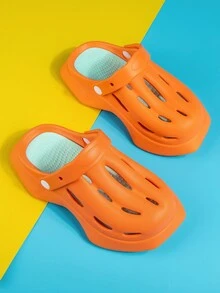 Guốc Trẻ em màu trơn - trái cam - Xem 4