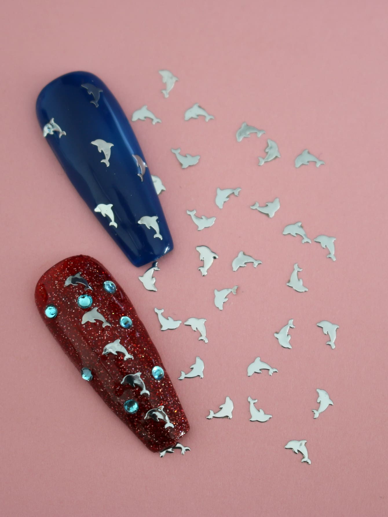 1pack Dolphin Design Nail Art Decoration - Multicolor - View 1