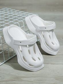 Girls Hollow Out Vented Clogs, Fashion Outdoor EVA Clogs - White - View 2