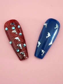 1pack Dolphin Design Nail Art Decoration - Multicolor - View 5